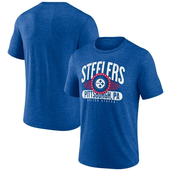 Men's Royal Pittsburgh Steelers Badge of Honor Tri-Blend T-Shirt