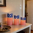 thumbnail image 1 of Linnome Independence Day Electronic Candle Lamp 3 Piece Set, Flameless LED Tea Light for Holiday Party Desktop Decor, Multicolor As Shown, 1 of 6