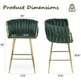 thumbnail image 2 of BISHE Counter Height Bar Stools Set of 2 – 26 Inch Modern Mid-Century Kitchen Island Stools with Backs & Sturdy Metal Legs, Green, 2 of 6