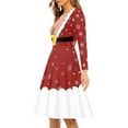 thumbnail image 2 of Suhoaziia Funny Red Basic Skater Dress for Women Size XL Funny Santa Claus Snowflakes Graphic Jumpskirt Lightweight Thin Elastic Playwear Casual Outdoor Twirl Skirt for College, 2 of 7