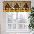 thumbnail image 6 of Rustic Valances for Windows Farmhouse Barn Chicken Sunflowers Flowers Retro Brown Valance Curtains Rod Pocket Bathroom Small Window Treatments for Kitchen Living Room Bedroom, 54"x18", 6 of 7