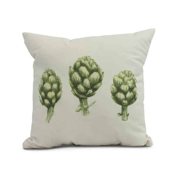Simply Daisy, 20" x 20" Artichoke Outdoor Pillow, Off-White