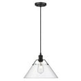 thumbnail image 3 of Yep by Golden Lighting Orwell 1-light 14in Pendant in Matte Black and Clear Glass, 3 of 4
