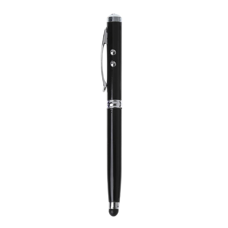 4-in-1 Black Stylus Light Ball Point Pen Pointer for Capacitive Laser Touch 