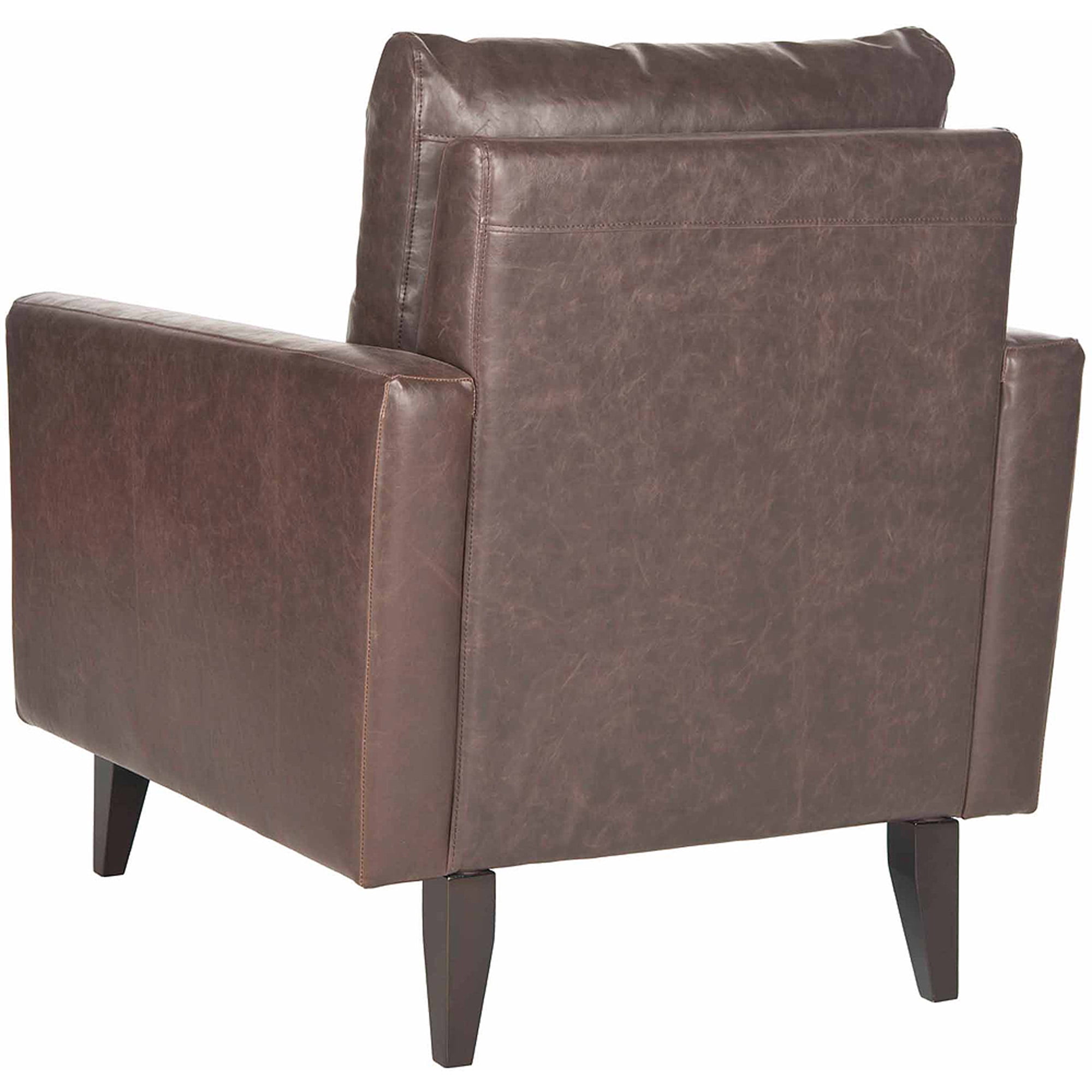 SAFAVIEH Caleb Mid Century Modern Upholstered Club Chair, Antique Brown