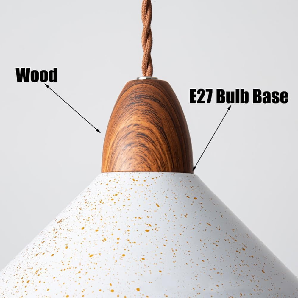 Simple White Metal Pendant Lighting for Kitchen Island, Minimalism Farmhouse Pendant Light Fixture for Dining Room, Rustic Iron Pendant Light, Pendant Lighting for Closet Bedroom Kitchen Sink