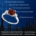 thumbnail image 2 of Gem Stone King 10K White Gold Red Garnet and White Moissanite 3 Stone Engagement Ring for Women (2.11 Cttw, Cushion 7MM, Gemstone January Birthstone, Size 7.5), 2 of 6