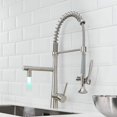 thumbnail image 2 of Aimadi Grifo De Cocina Abatible Con Rociador Grifo De Fregadero De Cocina De Níquel Cepillado De Acero Inoxidable De Una Sola Manija Comercial Con Luz Led, 2 of 5
