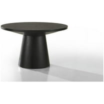 Jasper Ebony Black 29" W Round Coffee Table with Pedestal Base