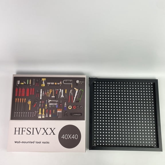 HFSIVXX Wall-mounted tool racks,Black Pegboard Wall Organizer, 40X40 for Garage Storage, Storage Bins, Tool Panel Organizer