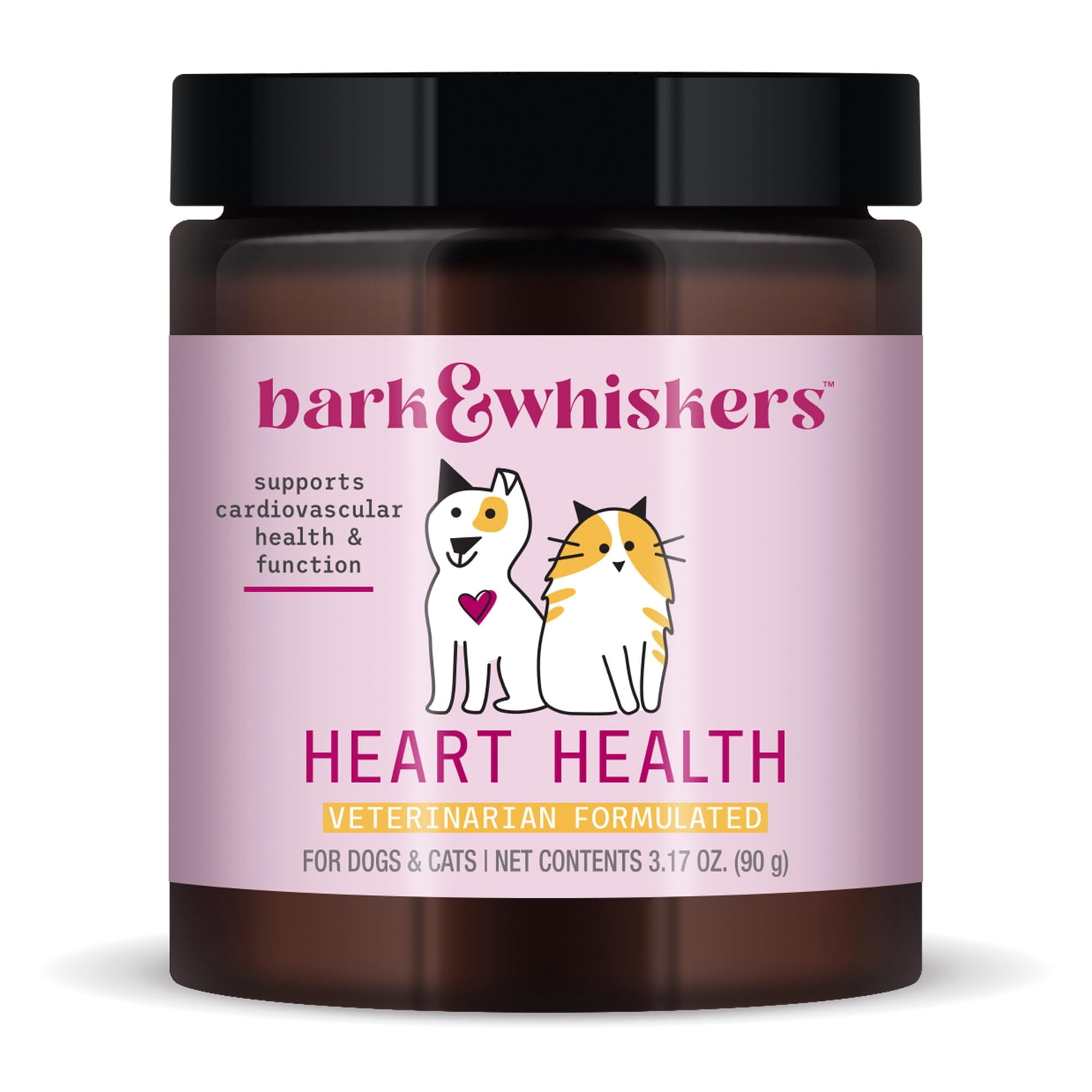 Bark & Whiskers Heart Health for Dogs & Cats, 3.17 oz (90 G), 90 Scoops, Cheddar Cheese Flavor, Supports Cardiovascular Health and Function, Veterinarian Formulated, Non-Gmo, Dr. Mercola