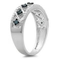 thumbnail image 2 of Dazzlingrock Collection 0.30 Carat (ctw) Sterling Silver Round Blue & White Diamond Ring Fashion Wedding Band 1/3 CT, Size 8, 2 of 4