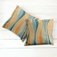 thumbnail image 6 of Ambesonne Vintage Throw Pillow Cover 2 Pack, Retro Vibrant Stripes, 16", Petrol Blue and Marigold, 6 of 7