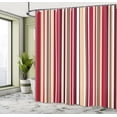 thumbnail image 4 of Ambesonne Pastel Shower Curtain, Striped Pattern Lines Print, 69"Wx75"L, Dark Coral, 4 of 4