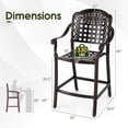 thumbnail image 2 of Costway 25.5" Outdoor Bar Stool Set of 2 with Ergonomic Back, Arms & Footrest for Garden, 2 of 9