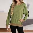 thumbnail image 2 of HNMKIU Chandail Col Rond à Blocs de Couleur pour Femmes, Chandail Ample Décontracté à Capuche pour Automne Hiver Marron, m, 2 of 4