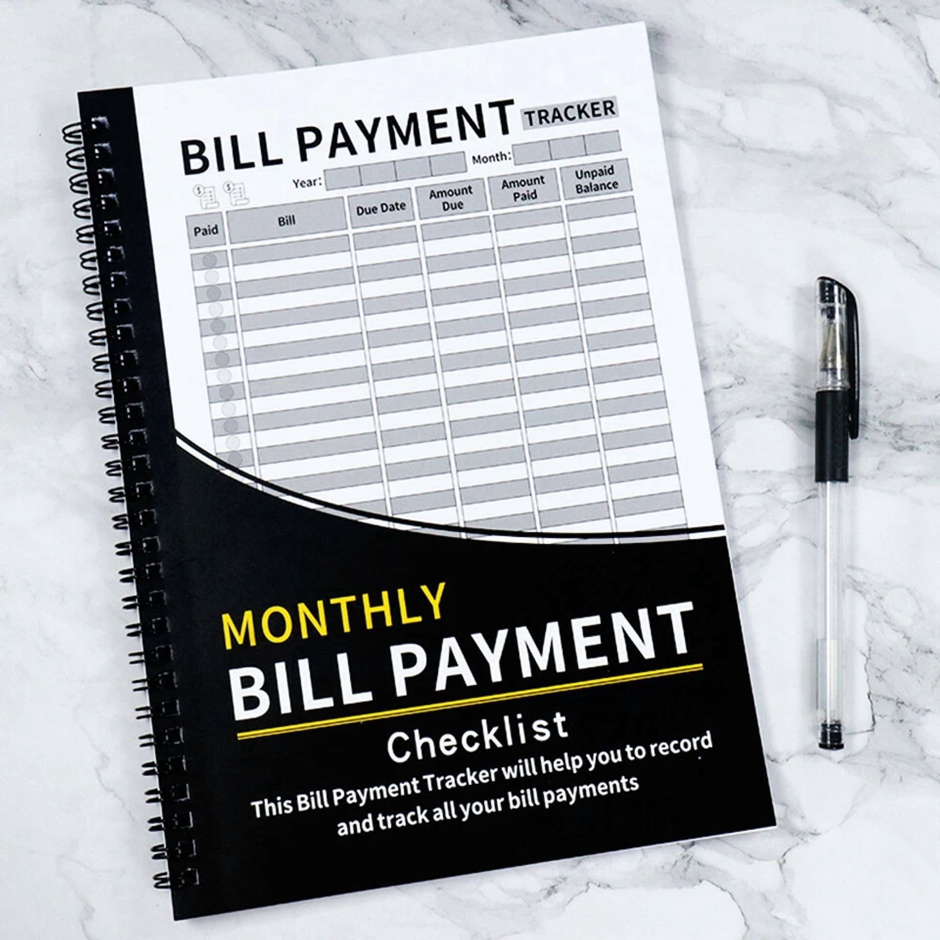 Bill Tracker Notebook: Monthly Bill Payment Checklist With Spiral Binding