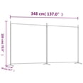 thumbnail image 4 of vidaXL 2-Panel Room Divider White 348x180 cm Fabric, 4 of 5