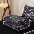 thumbnail image 6 of Homewish Goth Sugar Skull Zipper Twin Comforter Sets with Fitted Sheet and 2 Pillowcases,Spooky Halloween Zipper Bedding Set,Rose Flower Bed Set,Black Reversible,4pcs, 6 of 8
