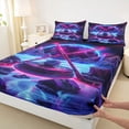 thumbnail image 3 of Homewish Futuristic Ice Hockey Twin Sheet Sets for Kids, Modern Sports Lover Twin Fitted Sheet, Est Hockey Sleep Flat Sheet, Microfiber Bedroom Decor, 3-Piece, 3 of 7