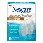 Nexcare Advanced Healing Hydrocolloid Waterproof Bandages, Assorted sizes, 10 Count