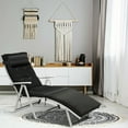 thumbnail image 1 of Costway Chaise Longue Pliante d'Extérieur 2 Pcs avec Coussin Noir, 1 of 10
