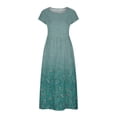 thumbnail image 4 of CHOK Robe pour Femme Grande Taille Décontractée à Manches Courtes, Col Rond, Coupe Ample, Robe d'Été Unie en Lin, Midi Ample et Confortable avec Poches, 4 of 5