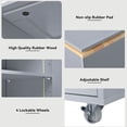 thumbnail image 5 of ChenyueFurn Rolling Kitchen Island with Extendable Table, LED & Power Outlet,Grey-Blue, 5 of 11
