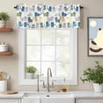 thumbnail image 2 of Rod Pocket Window Valances Cartoon Cat Seamless Short Kitchen Curtains Funny Animal on White Window Treatment Drapes for Bedroom Bathroom Living Room 42x18In,1 Panel, 2 of 9