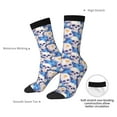thumbnail image 4 of Bingfone Compression Socks for Women and Men Long Socks for Running Athletic Cycling Nurse- white Skull blue daisy, 4 of 6
