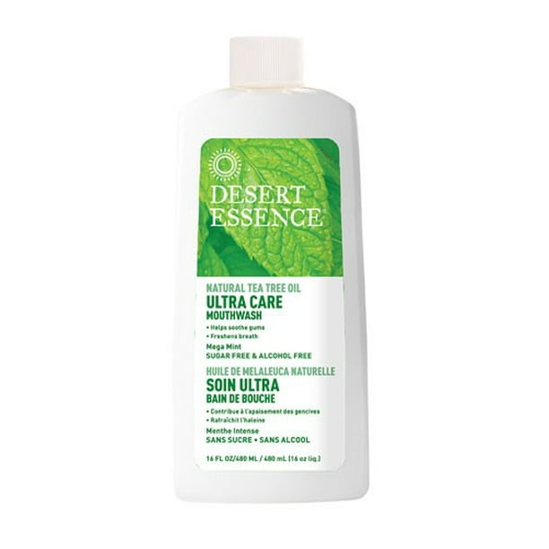 Desert Essence Ultra Care Tea Tree Oil Mouthwash, Mega Mint, 0.47 L
