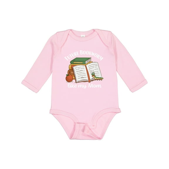 Inktastic Future Bookworm Like My Mom Boys or Girls Long Sleeve Baby Bodysuit