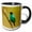 Black/White, variant on 3drose, Costa Rica. Male Green Honeycreeper on Limb., 11oz Two-tone Black Mug