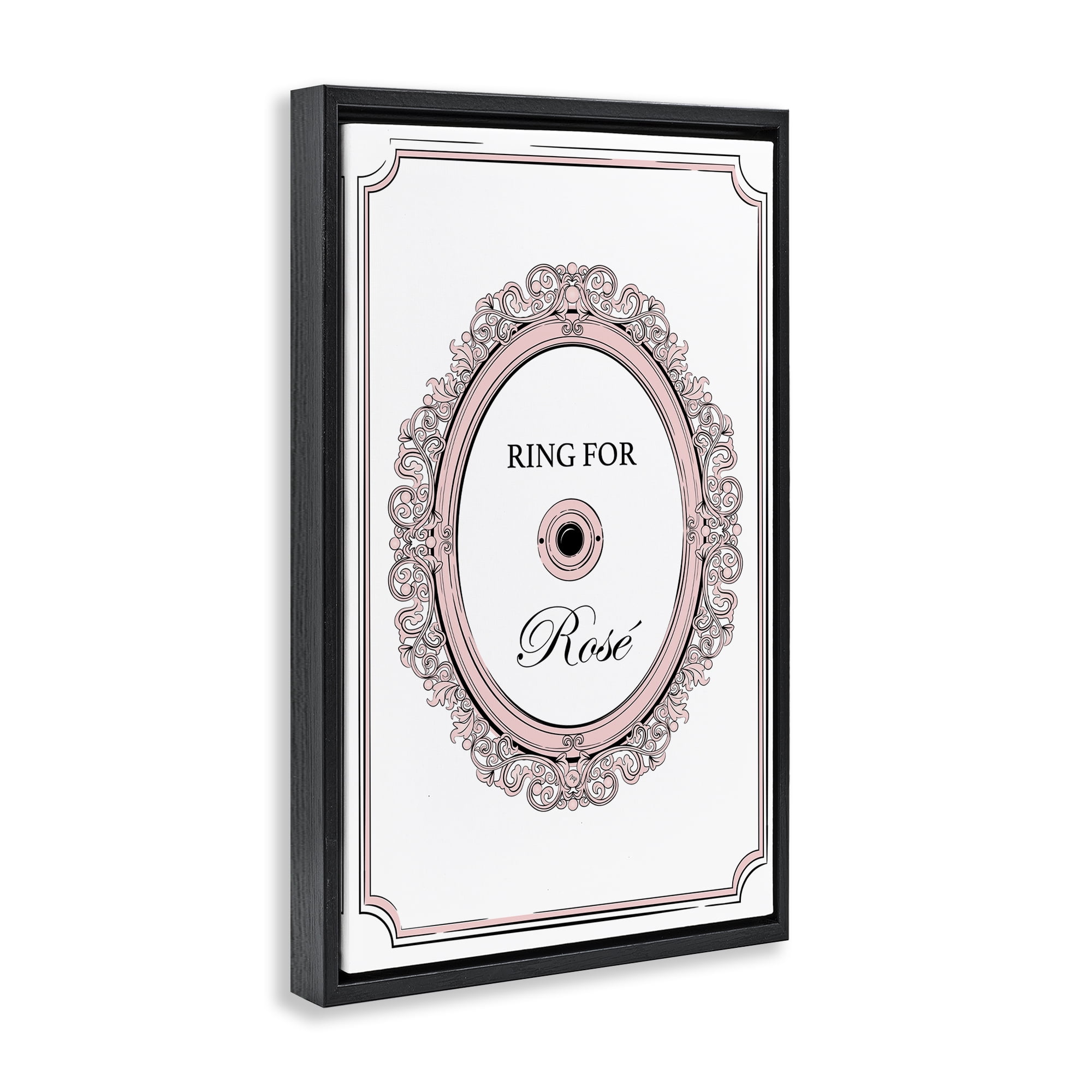 Stupell Industries Ring for Rose Food & Beverage Painting Black Floater Framed Canvas Art Print Wall Art, 17 x 25