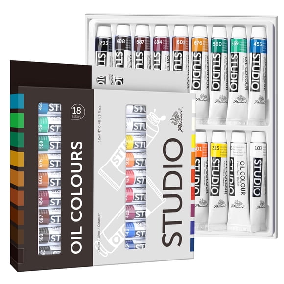 Set de pinturas al óleo PHOENIX de 18 x 12 ml, no tóxicas