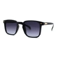 thumbnail image 2 of Mens Classic Hipster Keyhole Rectangle Horn Rim Plastic Sunglasses Matte Black, 2 of 4