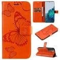 thumbnail image 1 of SaniMore for Samsung Galaxy S22 Plus Magnetic Flip Wallet Case, [RFID Blocking] Card Holder PU Leather 3D Butterfly Embossing Cover with Kickstand & Wrist Strap Shockproof Protective Shell, Orange, 1 of 7