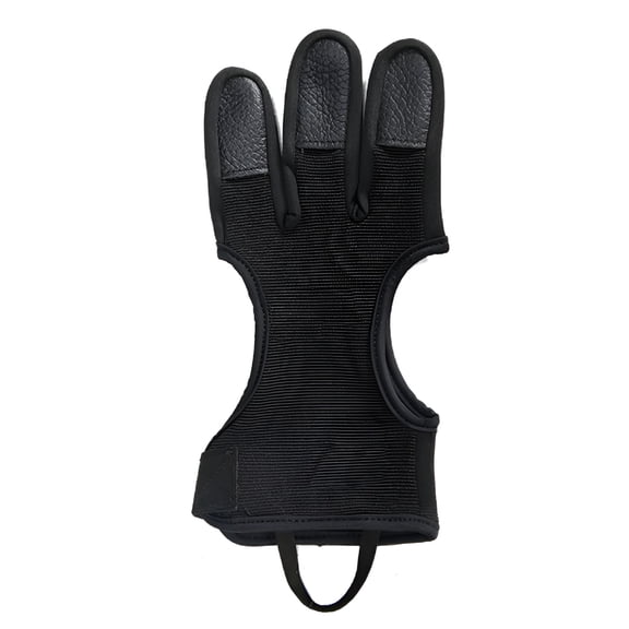 TELOLY Archery Gloves,Finger Tag Accessories,Non-Slip Breathable Three-Finger Shooting Gloves,Men's and Women's Three-Finger Sheaths,for Young Adults and Beginners,Black M
