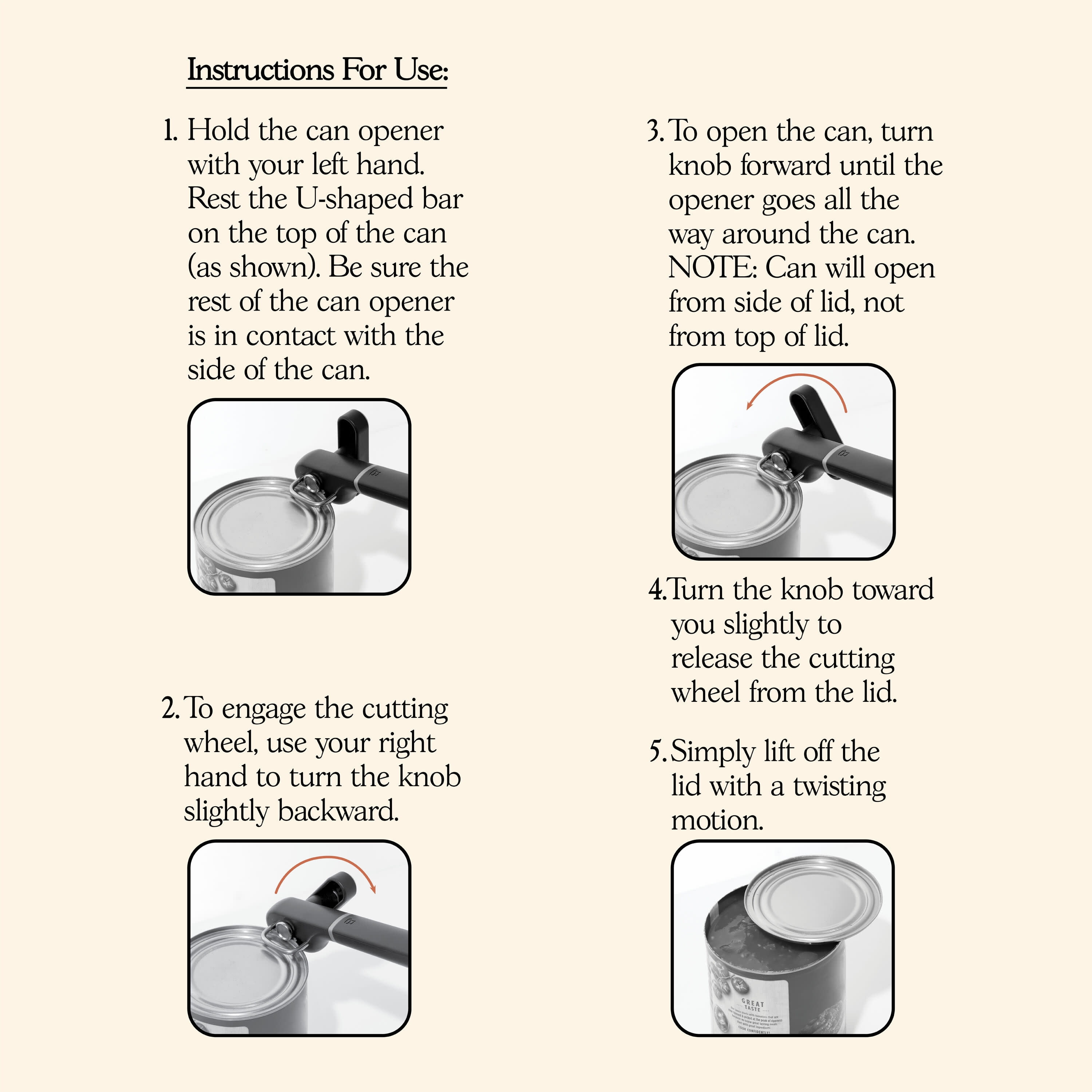 Manual Can Opener GuideBook: A step to step guide on how to use a