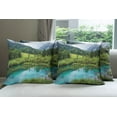 thumbnail image 6 of Ambesonne Landscape Throw Pillow Cover 4 Pack, Zelenci Pond Slovenia, 18", Green Aqua, 6 of 7