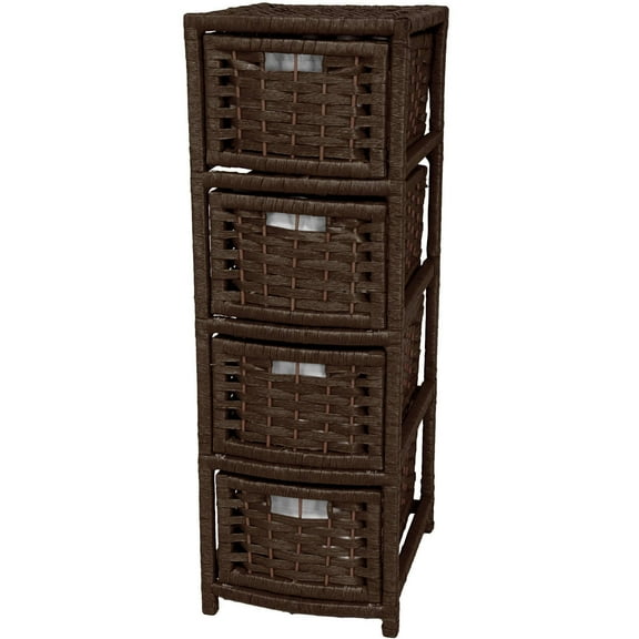 ORIENTAL FURNITURE Handmade Natural Fiber 4-drawer Occasional Chest (China) Mocha