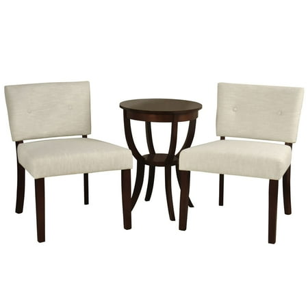 stylecraft button back pair hardwood slipper chairs side table 3