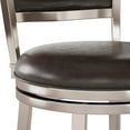 thumbnail image 2 of Ember Interiors Rouen Shiny Nickel Metal Swivel Counter Height Stool, Black, 2 of 10
