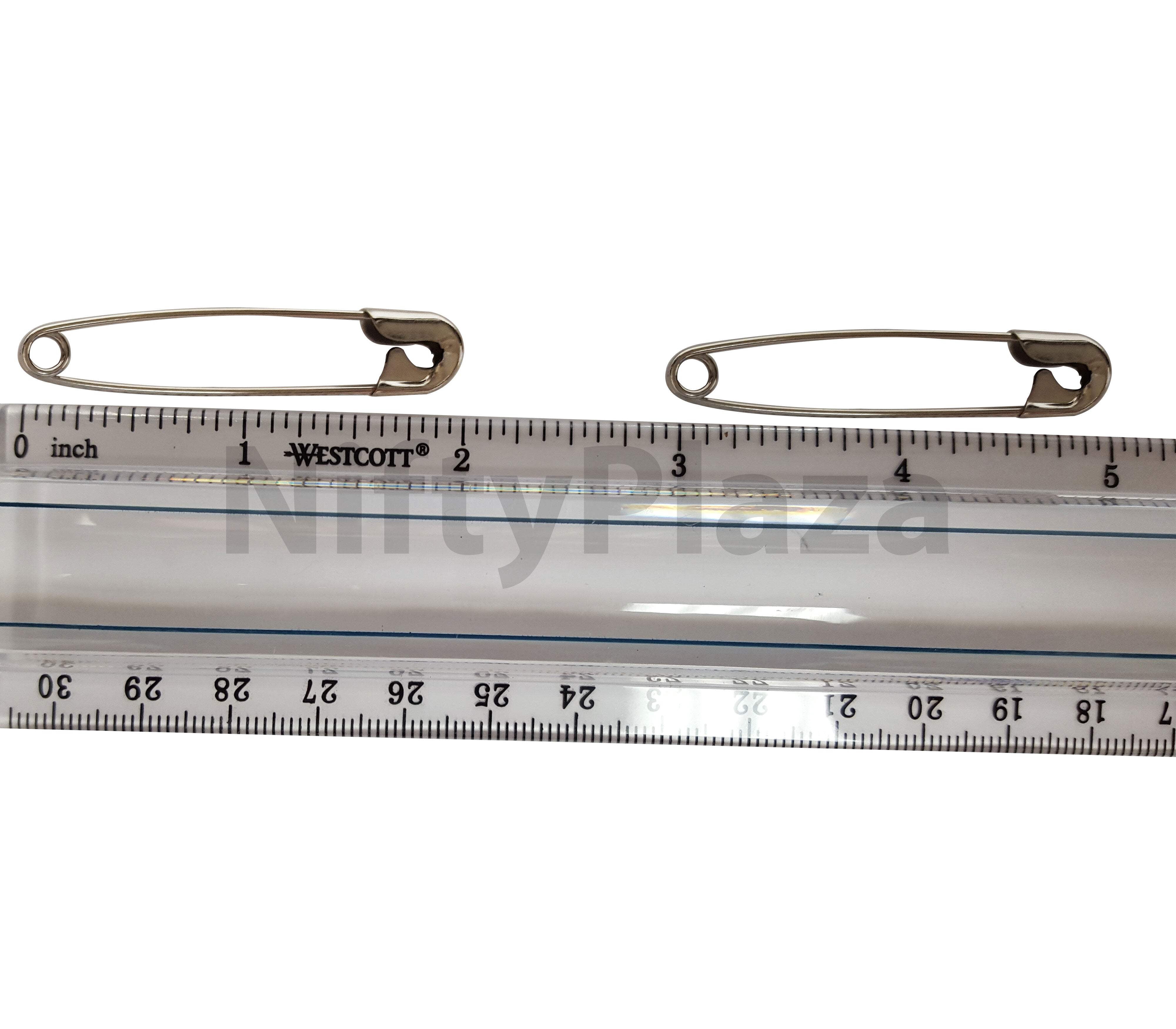 NiftyPlaza 1000 Extra Large Safety Pins, Size 2 Inch, Heavy Duty, Nickel Plated, Rust Resistant for Sewing Crafting