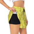 thumbnail image 2 of Disketp Gold Pineapple Print Women's Shorts Workout Shorts for Athletic Gym Running Shorts with Phone Pockets X-Large, 2 of 8