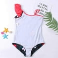 thumbnail image 3 of Yuanyu Kids Girls One Piece Swimsuits Ruffle Beach Bathing Suit 1-8 Years, 3 of 5