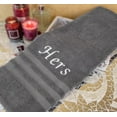 thumbnail image 5 of Liberty21 Oversized, Luxurious His & Hers Embroidered Towels. Set Includes: 1 His, 1 Hers. (Denim), 5 of 5