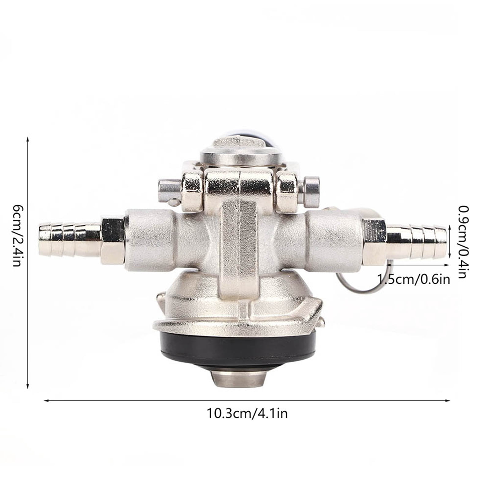 Yajisi D Type Stainless Steel Beer Keg Coupler Tap Dispenser Equipment with Pressure Reducing Valve for Home Brewing Supplies, 4.1 x 2.4 in / 10.3 x 6 cm