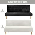 thumbnail image 6 of TOPCHANCES Velvet Stretch Folding Sofa Bed Cover Futon Cover, Elastic Fabric All-Inclusive Slipcover Furniture Protector, Ivory, 6 of 8