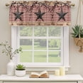 thumbnail image 2 of Texas Star Farmhouse Curtain Valances for Windows, Kitchen Valance Window Treatments Panel 2 Pack, Rustic Red Plaid Berry Wooden Rod Pocket Short Curtains for Bathroom Bedroom 42 x 18 Inch, 2 of 8
